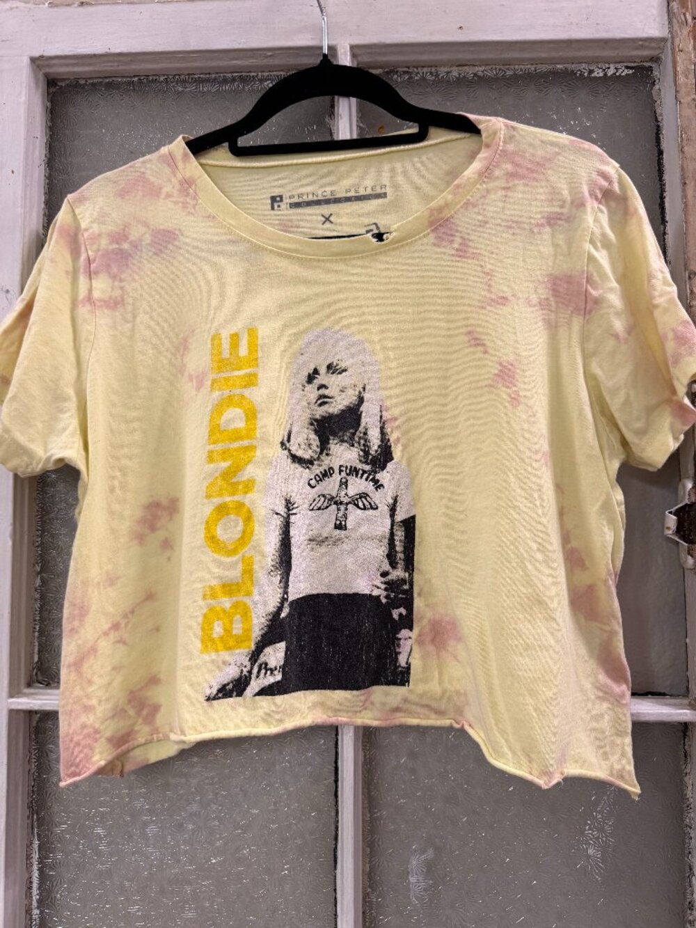 Prince Peter x Blondie Graphic Crop Tee Yellow Tie Dye Medium